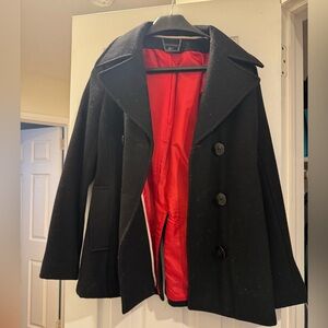 Tommy Hilfiger Black Coat with Red Interior